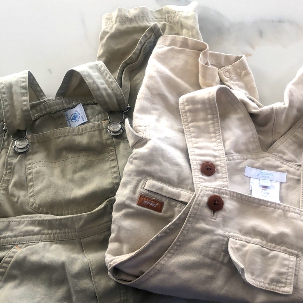 Set of 2 Overalls, Jacadi, Petit Bateau 18 MOS